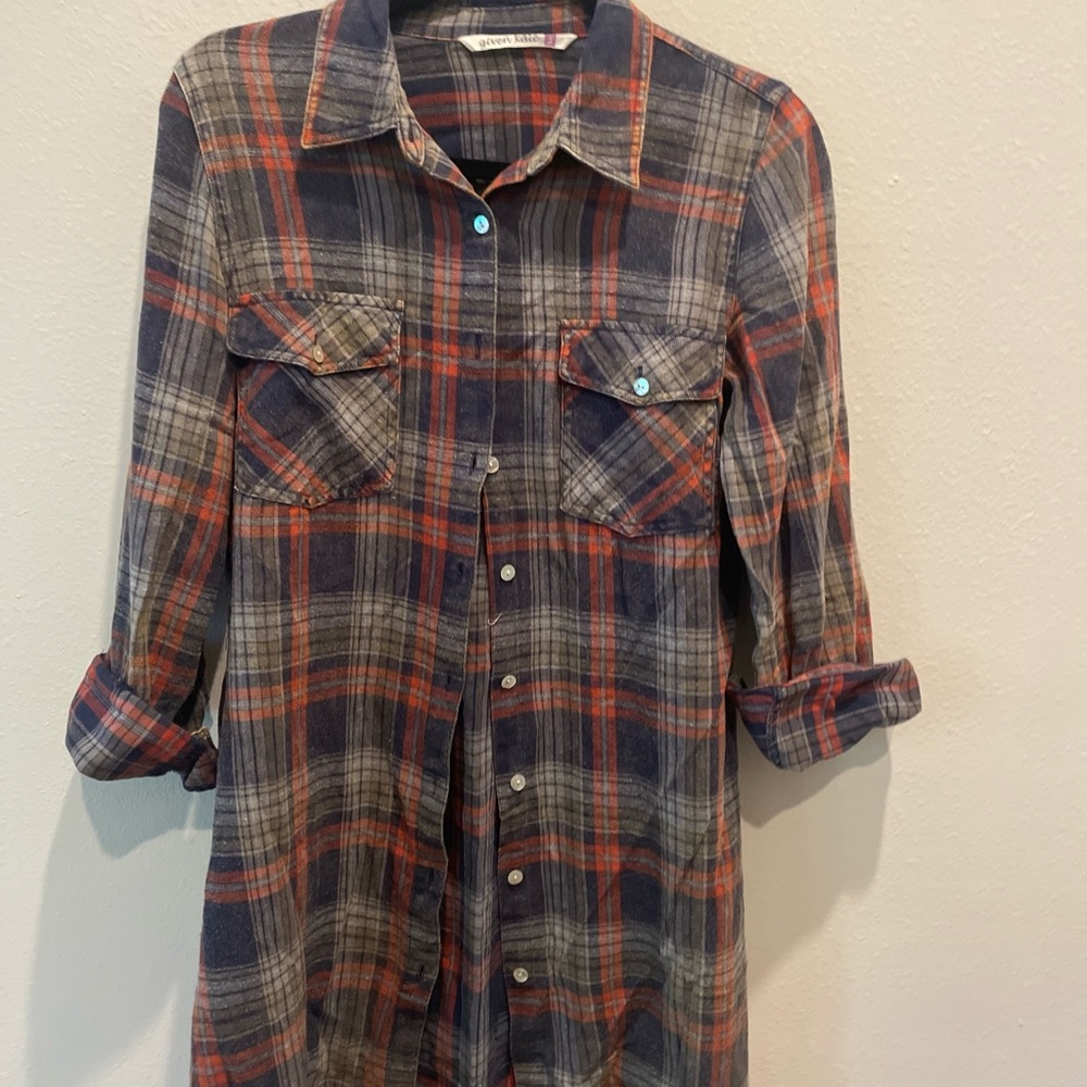 Plaid Button-Up Shirt Dress